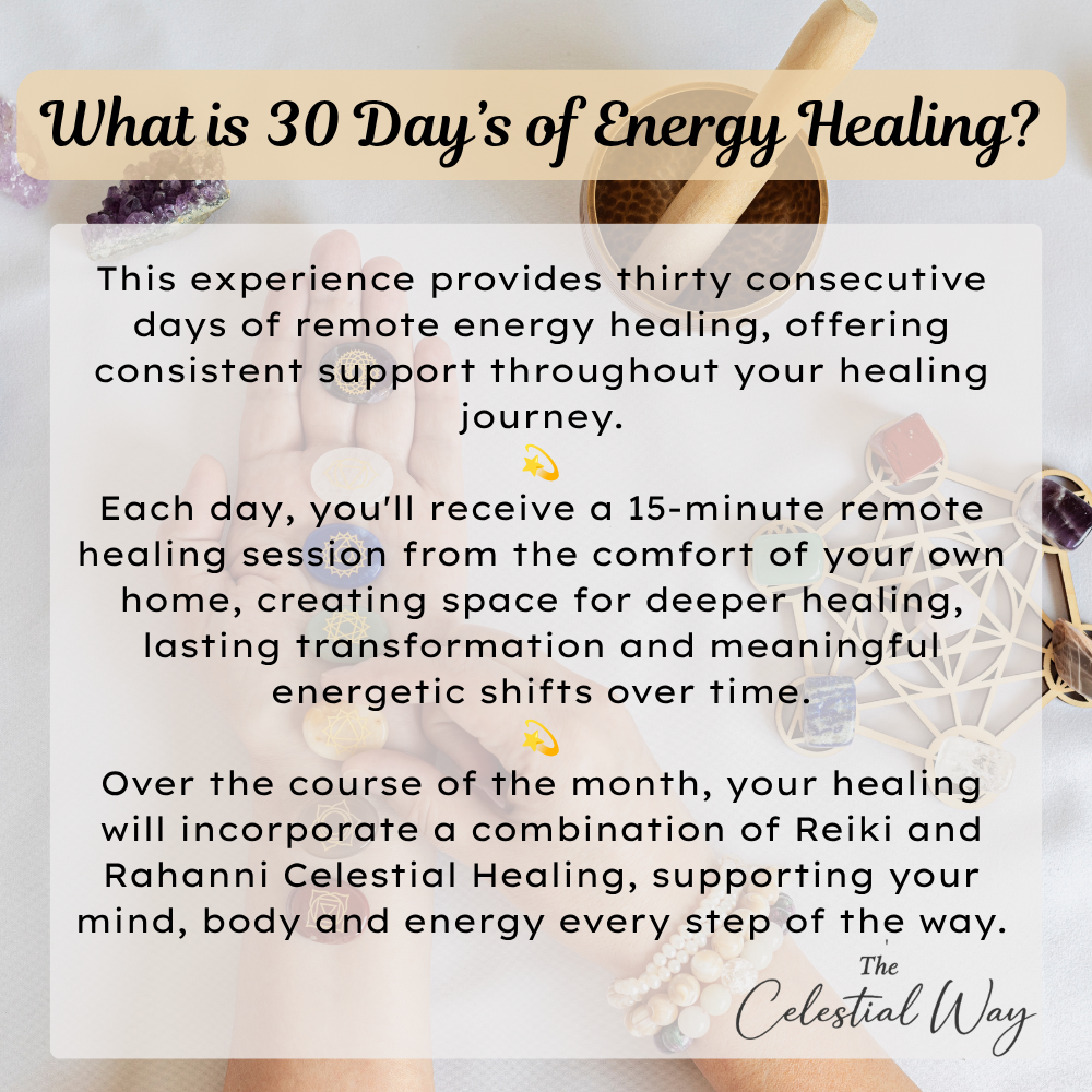 30 Day Remote Reiki & Rahanni Celestial Healing | One Month Distance Energy Healing