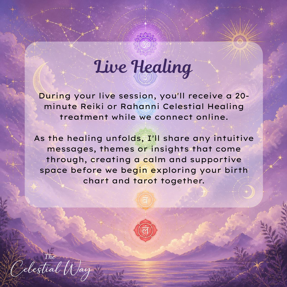 Soul Alignment Live Session | Live Reiki or Rahanni Celestial Healing, Birth Chart Reading, Tarot Reading
