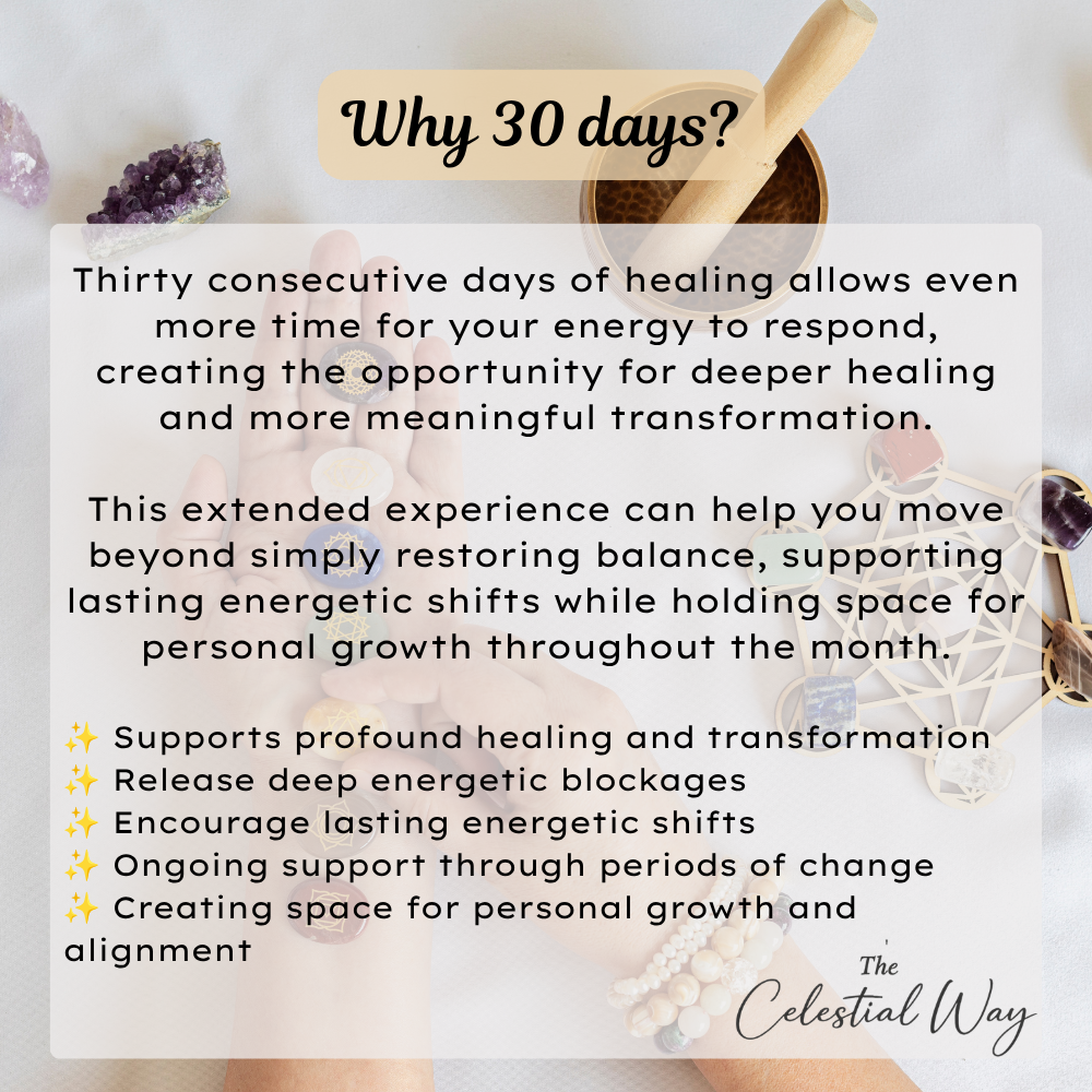 30 Day Remote Reiki & Rahanni Celestial Healing | One Month Distance Energy Healing