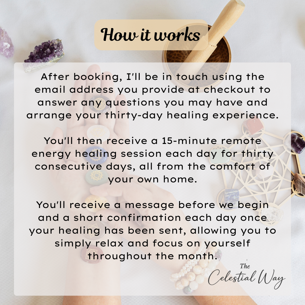 30 Day Remote Reiki & Rahanni Celestial Healing | One Month Distance Energy Healing
